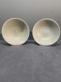 A collection of nine Chinese white-glazed and cream-glazed wares, incl. Dehua, Song/Ming