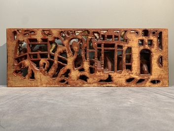 Two fine Chinese Cultural Revolution gilt wooden carvings, 1966-1976