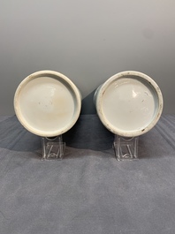A collection of six Chinese famille rose hat stands, 19/20th C.