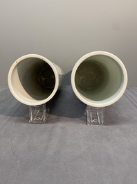 A collection of six Chinese famille rose hat stands, 19/20th C.