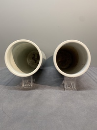 A collection of six Chinese famille rose hat stands, 19/20th C.