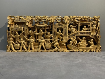 Two fine Chinese Cultural Revolution gilt wooden carvings, 1966-1976