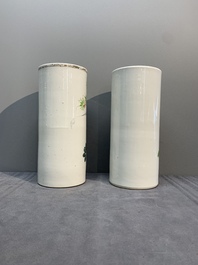 A collection of six Chinese famille rose hat stands, 19/20th C.