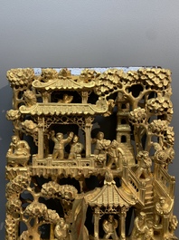 Two fine Chinese Cultural Revolution gilt wooden carvings, 1966-1976