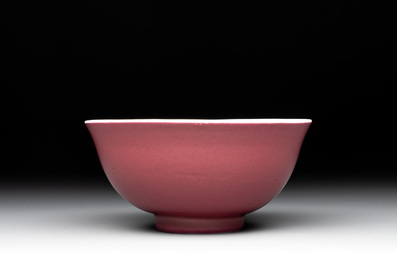 A Chinese puce-enamelled bowl, Guangxu mark and of the period