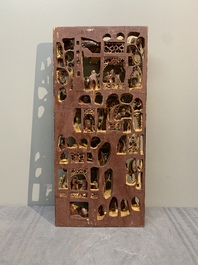 Two fine Chinese Cultural Revolution gilt wooden carvings, 1966-1976