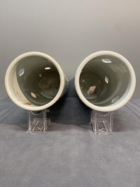 A collection of six Chinese famille rose hat stands, 19/20th C.