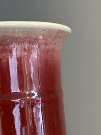 A Chinese copper-red-glazed vase, 18/19th C.