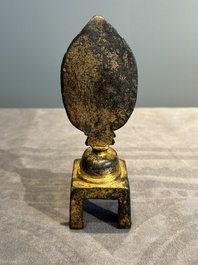 A Chinese gilt bronze standing Buddha in Northern Wei-style, 19th C.