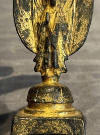 A Chinese gilt bronze standing Buddha in Northern Wei-style, 19th C.