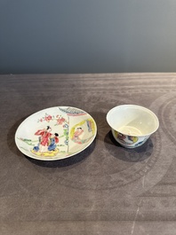 A fine Chinese famille rose 'Xi Xiang Ji' cup and saucer, Yongzheng