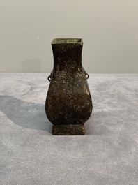 Three Chinese archaistic miniature bronze vases, Song/Yuan