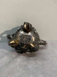 A Chinese bronze 'elephant' censer and cover, Qianlong mark, 18/19th C.