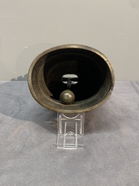 A Chinese bronze 'elephant' censer and cover, Qianlong mark, 18/19th C.