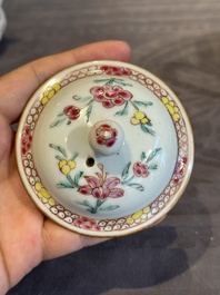 Two Chinese famille rose teapots with floral design, Yongzheng/Qianlong