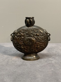Three Chinese archaistic miniature bronze vases, Song/Yuan