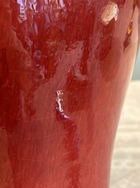 A Chinese copper-red-glazed vase, 18/19th C.