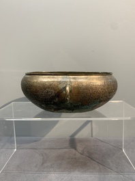 Two archaic bronze ritual wine vessels, 'dui 敦', Warring States Period