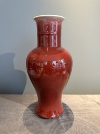 A Chinese copper-red-glazed vase, 18/19th C.