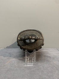 A Chinese bronze 'elephant' censer and cover, Qianlong mark, 18/19th C.