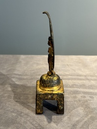 A Chinese gilt bronze standing Buddha in Northern Wei-style, 19th C.