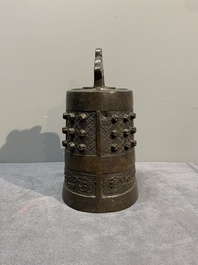 A Chinese bronze 'elephant' censer and cover, Qianlong mark, 18/19th C.