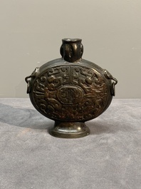 Three Chinese archaistic miniature bronze vases, Song/Yuan