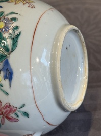 Two Chinese famille rose teapots with floral design, Yongzheng/Qianlong