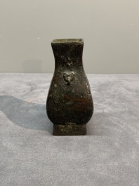 Three Chinese archaistic miniature bronze vases, Song/Yuan