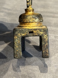 A Chinese gilt bronze standing Buddha in Northern Wei-style, 19th C.