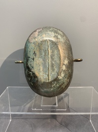 Two archaic bronze ritual wine vessels, 'dui 敦', Warring States Period