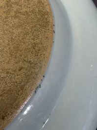 A large oval Chinese export 'EHA' monogrammed 'landscape' dish, Jiaqing, ca. 1800