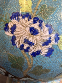 A Chinese cloisonn&eacute; 'peony and chrysanthemum' vase, 19th C.