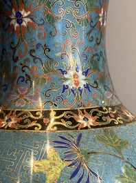 A Chinese cloisonn&eacute; 'peony and chrysanthemum' vase, 19th C.