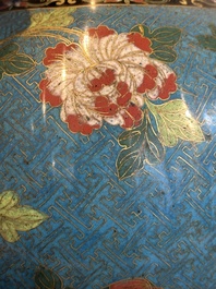 A Chinese cloisonn&eacute; 'peony and chrysanthemum' vase, 19th C.