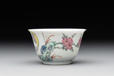 A fine Chinese famille rose 'Xi Xiang Ji' cup and saucer, Yongzheng