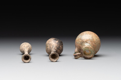 A group of six Roman glass flasks, 1st/4th C.