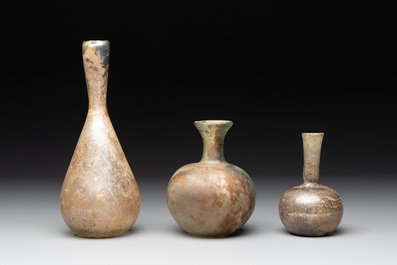 A group of six Roman glass flasks, 1st/4th C.