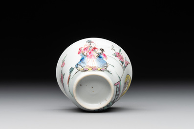 A fine Chinese famille rose 'Xi Xiang Ji' cup and saucer, Yongzheng