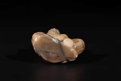A Chinese Shoushan soapstone Luohan, 18th C.