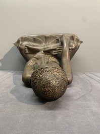 A Burmese bronze Mandalay-style Buddha in bhumisparsha mudra, 18/19th C.
