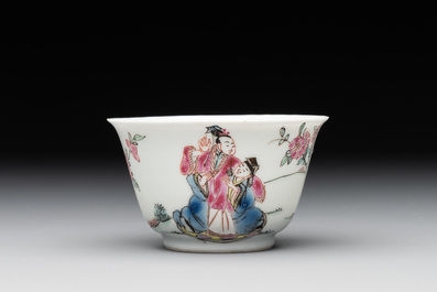 A fine Chinese famille rose 'Xi Xiang Ji' cup and saucer, Yongzheng