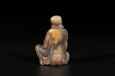 A Chinese Shoushan soapstone Luohan, 18th C.