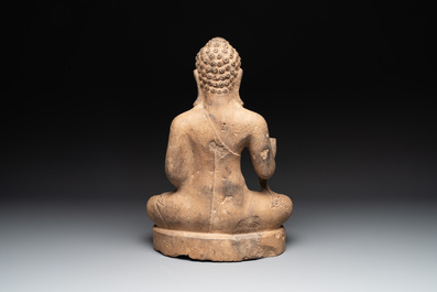 A Cambodian sandstone Buddha, pre-Angkor, 7/8th C.