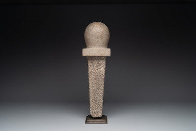 A Cambodian gray sandstone linga, pre-Angkor, 7/8th C.