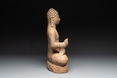 A Cambodian sandstone Buddha, pre-Angkor, 7/8th C.