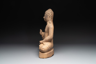 A Cambodian sandstone Buddha, pre-Angkor, 7/8th C.