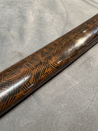 A collection of fine Japanese sword handles, guards, sheaths, a sword and a lacquered stand, Edo, 18/19th C.