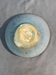 A Chinese Jun-glazed bowl and a narcissus basin, Ming/Qing