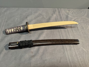 A collection of fine Japanese sword handles, guards, sheaths, a sword and a lacquered stand, Edo, 18/19th C.